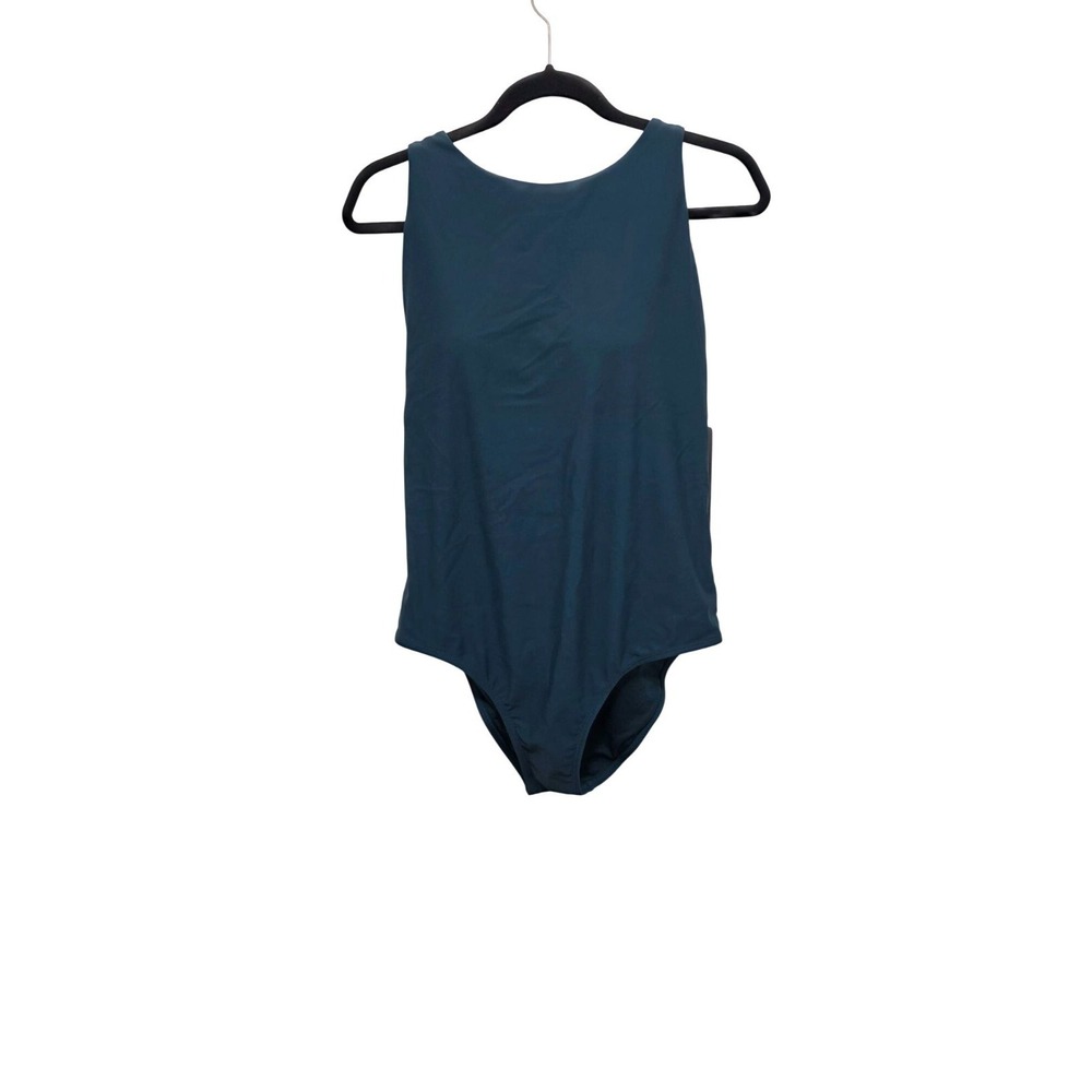 NEW Eddie Bauer Womens XL Multi-Strap One Piece Swimsuit Teal UV Protection